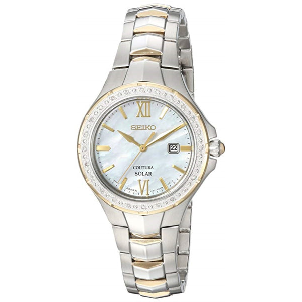 Seiko Women's 'COUTURA' Quartz Stainless Steel Casual Watch, Color:Two Tone (Model: SUT240)