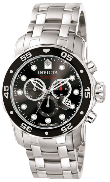 Invicta Men's 0069 Pro Diver Quartz Chronograph Black Dial Watch