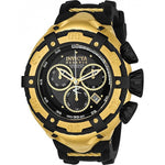 New Mens Invicta 21353 Reserve Bolt Swiss Chronograph Gold IP Black Rubber Watch