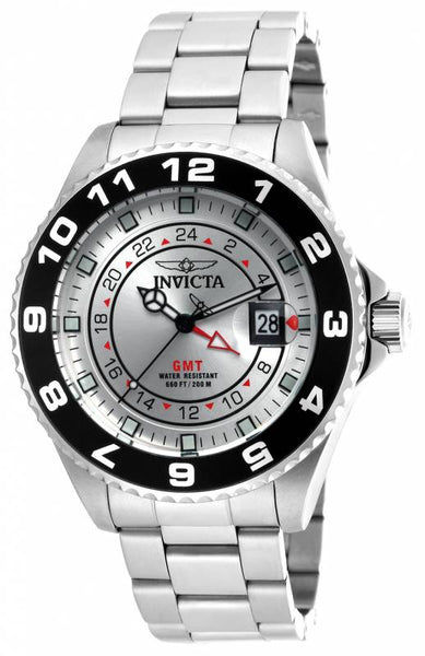 Invicta Men's 18239 Pro Diver Quartz 3 Hand Silver Dial Watch