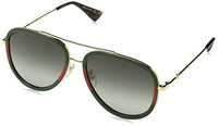 Gucci GG0062S 003 Gold/Green GG0062S Pilot Sunglasses Lens Category 3 Size 57