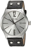 SO&CO New York Men's 5098.1 Madison Quartz Date Black Genuine Leather Strap Watch
