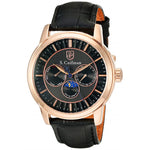 Invicta S Coifman SC0215 Men's Multi-Function Black Sunray Dial Leather Watch