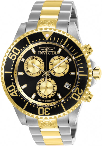 Invicta Men's 26850 Pro Diver Quartz Chronograph Black, Gold Dial Watch