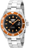 Invicta 22022 Gent's Orange Accented Bezel Black Dial Dive Watch