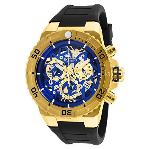 Invicta Men's 26071 Pro Diver Quartz Chronograph Blue, Gold Dial Watch