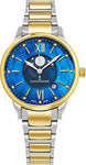 Alexander Monarch Vassilis Moon Phase Date Blue Mother of Pearl 35 MM Face Stainless Steel Yellow Gold Watch For Women - Swiss Quartz Elegant Two Tone Ladies Fashion Designer Dress Watch A204B-03