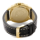 Invicta 10294 Men's Specialty Gold Tone Dial Black Leather Watch