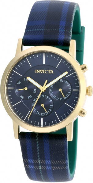 Invicta 20084 Women's 36mm Heritage Collection Plaid Silicone Strap Watch - Blue