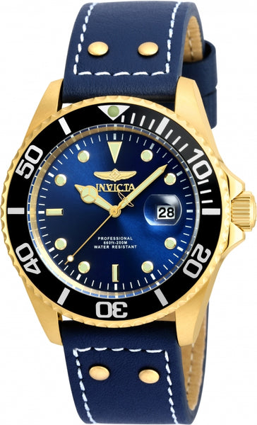 Invicta Men's 22076 Pro Diver Quartz 3 Hand Blue Dial Watch