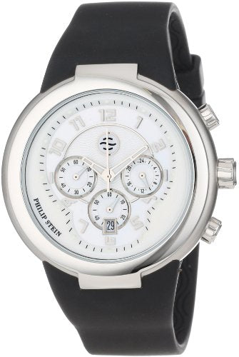 Philip Stein Unisex 32-AW-RBB Active White and Black Chronograph Rubber Strap...