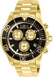 Invicta Men's 26848 Pro Diver Quartz Chronograph Black, Gold Dial Watch