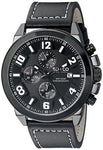 SO&CO New York Men's 5212.4 Monticello Quartz Black Case Chronograph Date Grey Genuine Leather Strap Watch