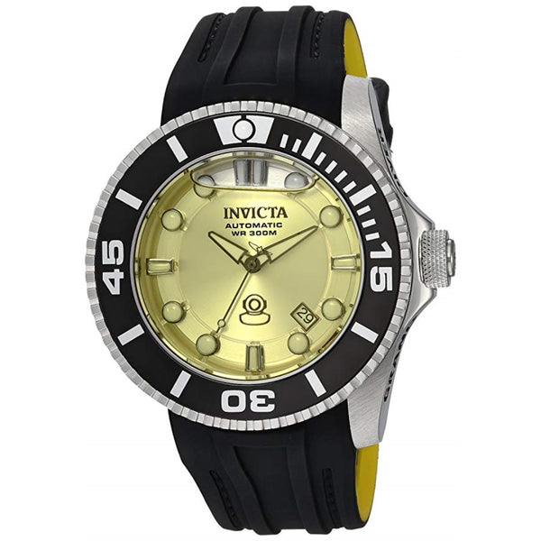 Invicta Men's 'Pro Diver' Automatic Stainless Steel and Silicone Casual Watch, Color:Black (Model: 22990)