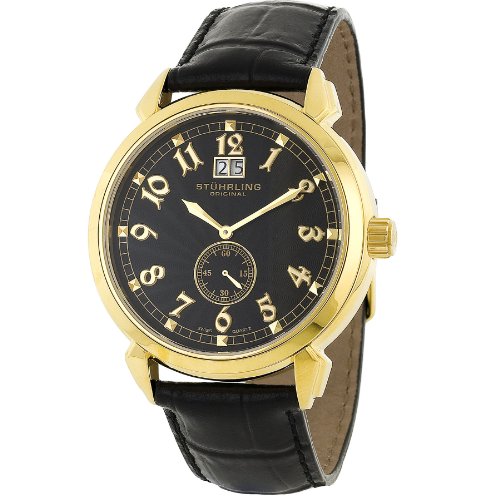 Stuhrling 50D 33351 Men's Eternal Sunrise Swiss Quartz Chronograph Leather Watch