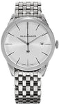 Alexander Heroic Sophisticate Wrist Watch For Men - Silver White Dial Date Analog Swiss Watch - Stainless Steel Bracelet Watch - Mens Designer Watch A911B-04