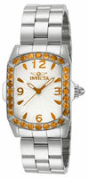 Invicta 14135 Womens Lupah Orange Crystal White Dial SS Watch