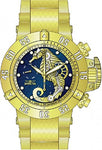 Invicta Men's 26230 Subaqua Quartz 3 Hand Blue, Gold Dial Watch